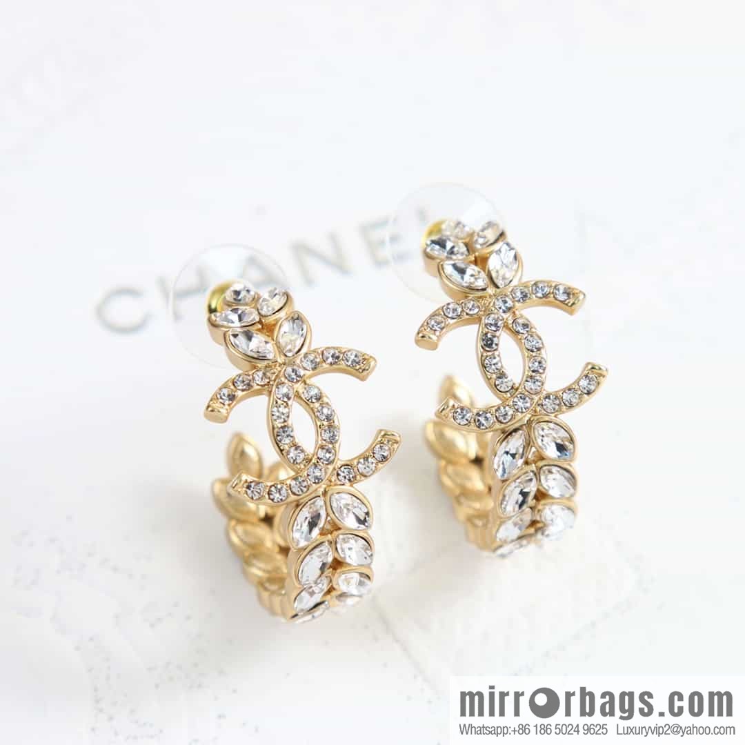 New ☑️ Chanel c1 double c semi-round wheat ear horse eye diamond earrings