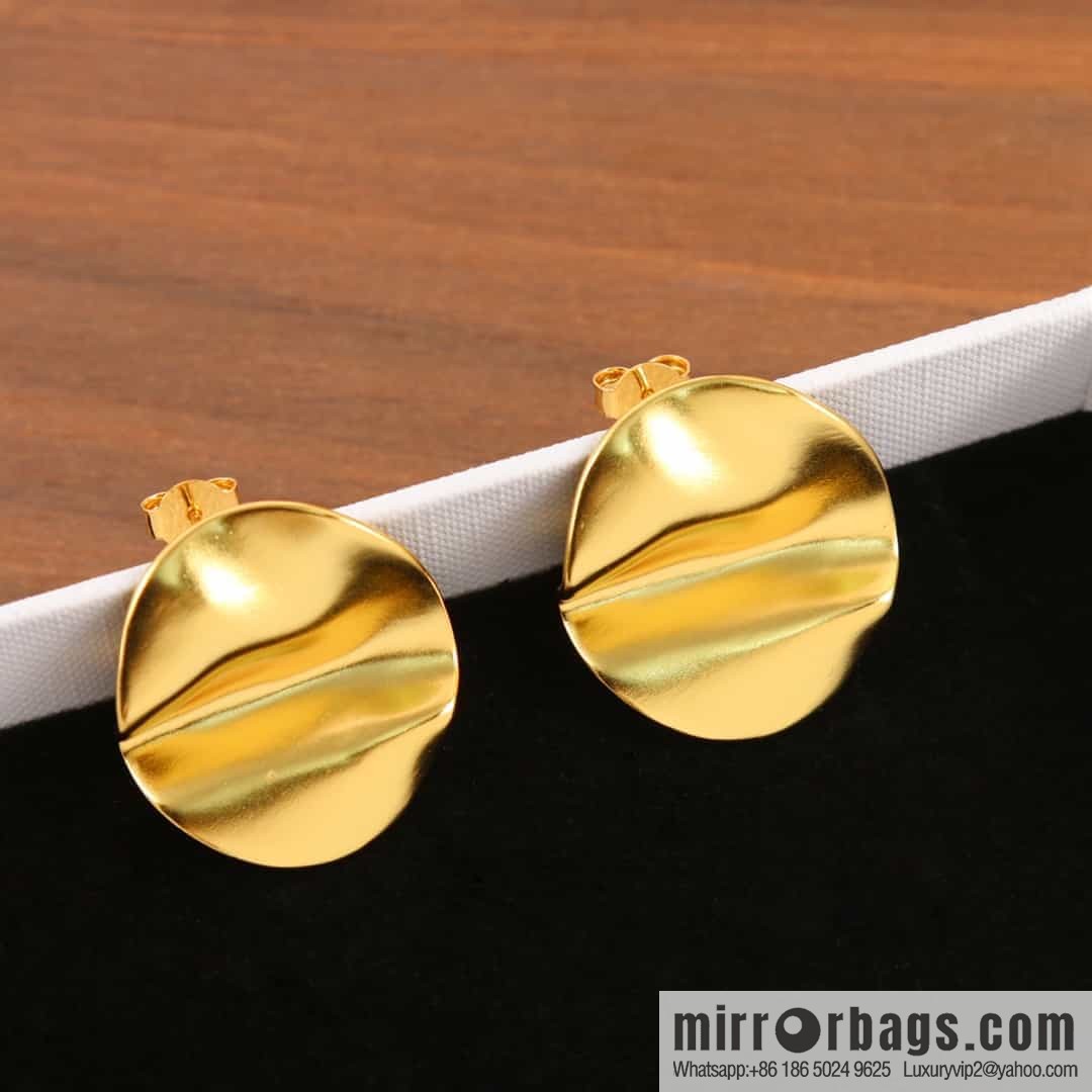 New ☑️ Celine concave convex gold stud earrings