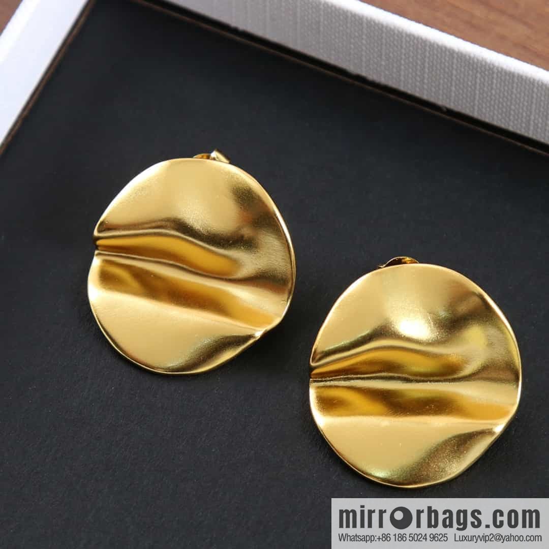 New ☑️ Celine concave convex gold stud earrings