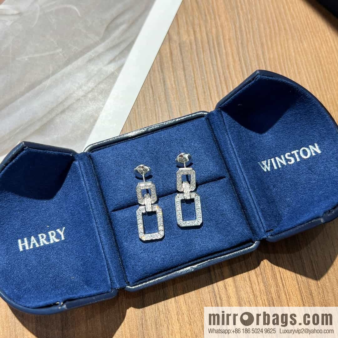 HARRY WINSTON HW Diamond square stud earrings