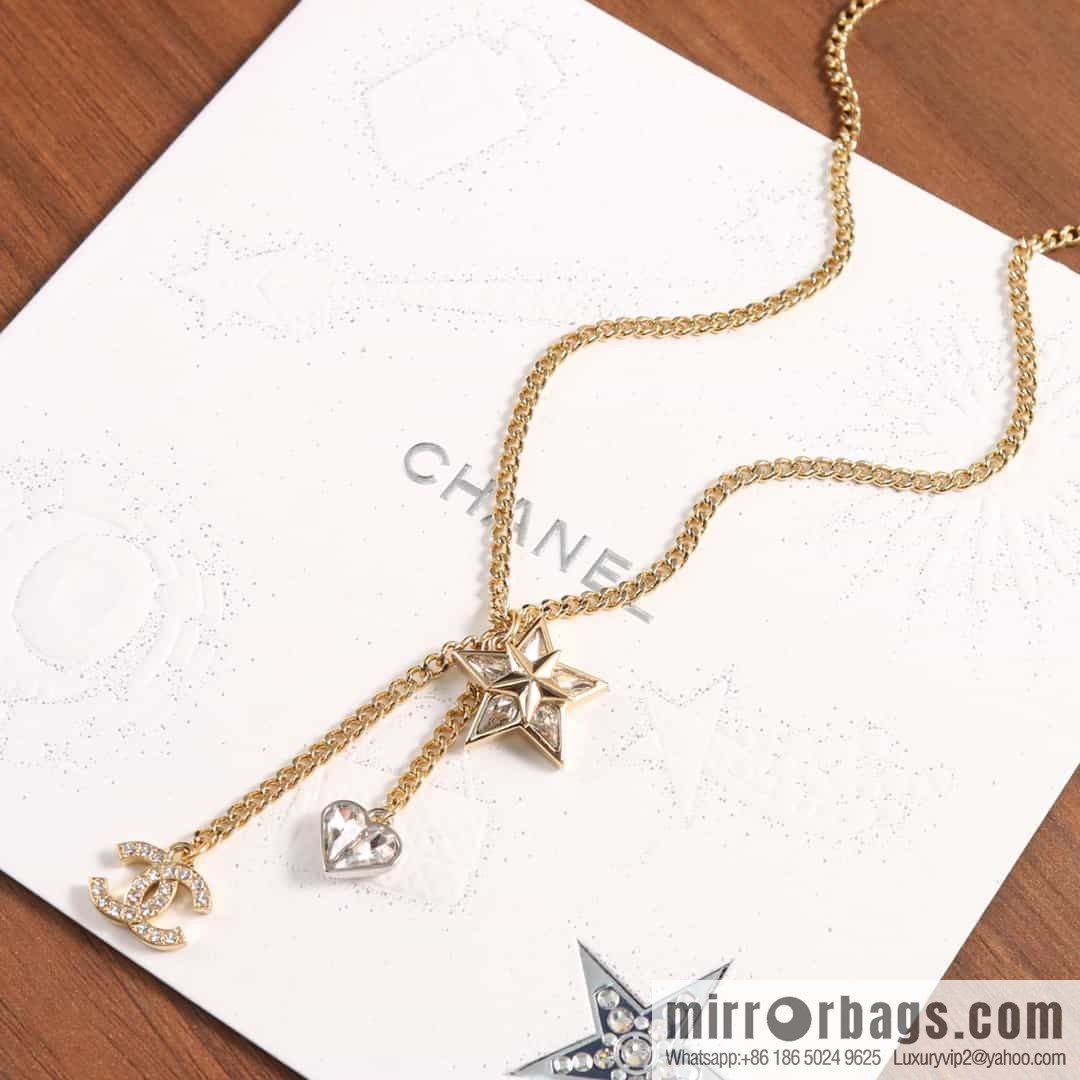 New ☑️ Chanel double c star fringe love necklace