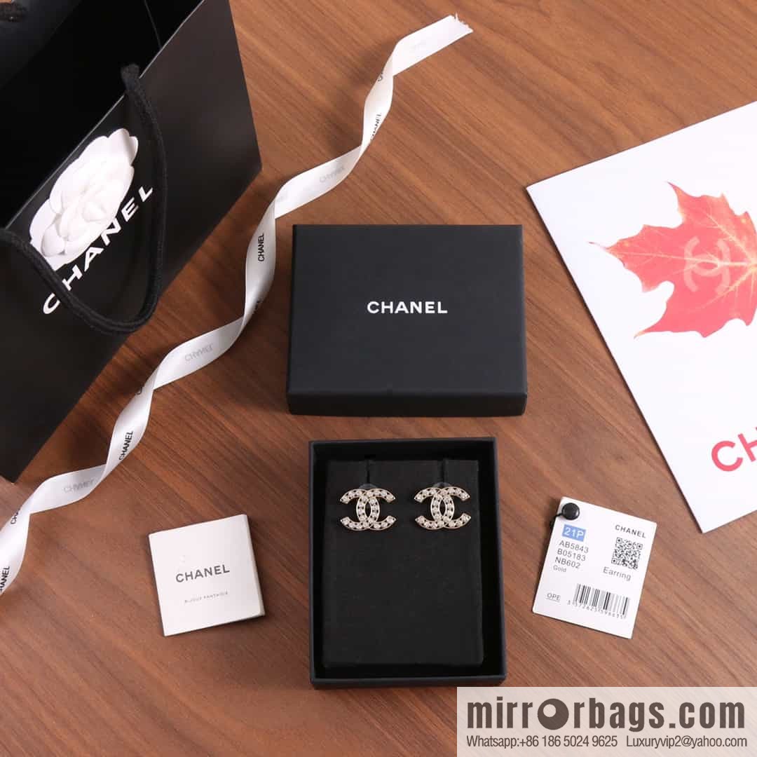 New ☑️ CHANEL CHANEL C1 double c full diamond stud earrings