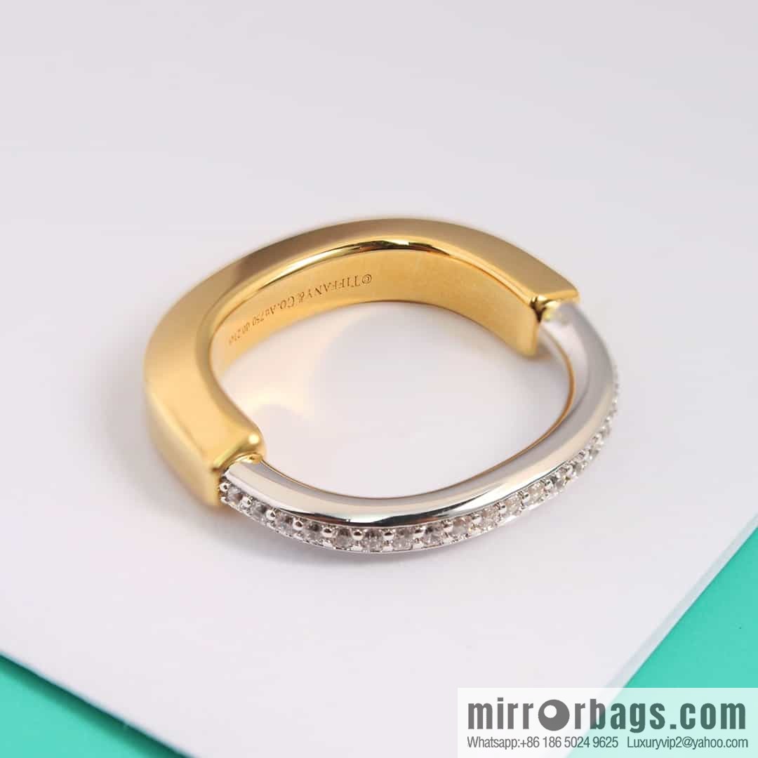 Tiffany Lock Half Diamond Lock Ring