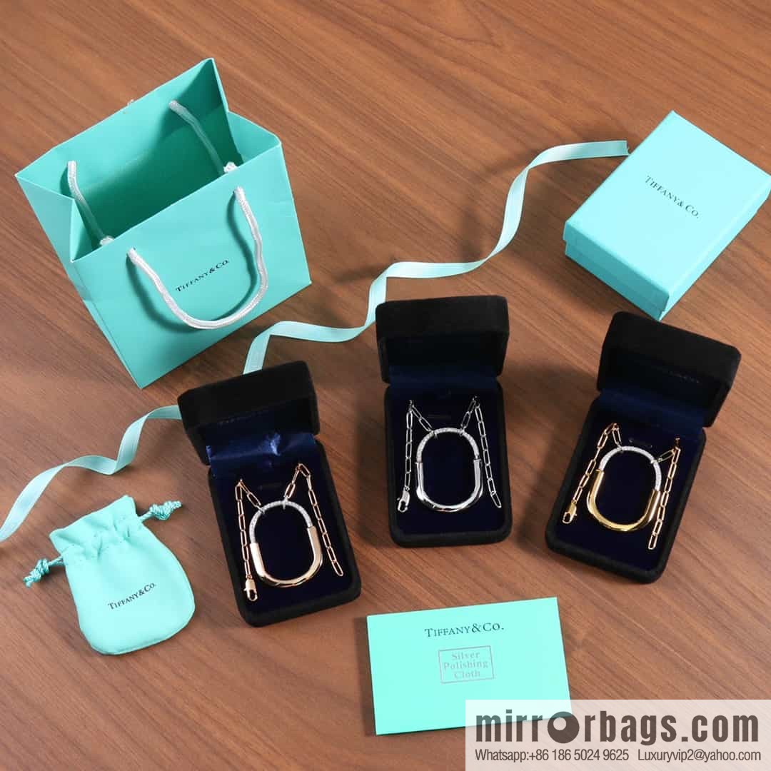 Tiffany Lock Half Diamond Lock Head Necklace