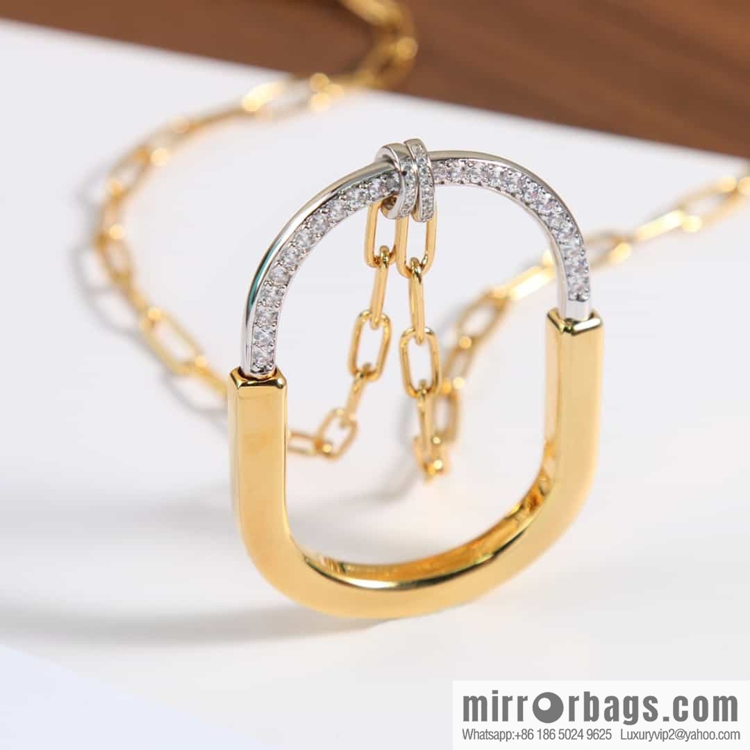 Tiffany Lock Half Diamond Lock Head Necklace