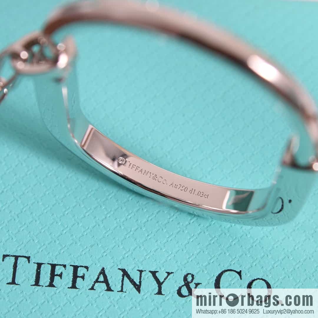 Tiffany Lock Half Diamond Lock Head Necklace
