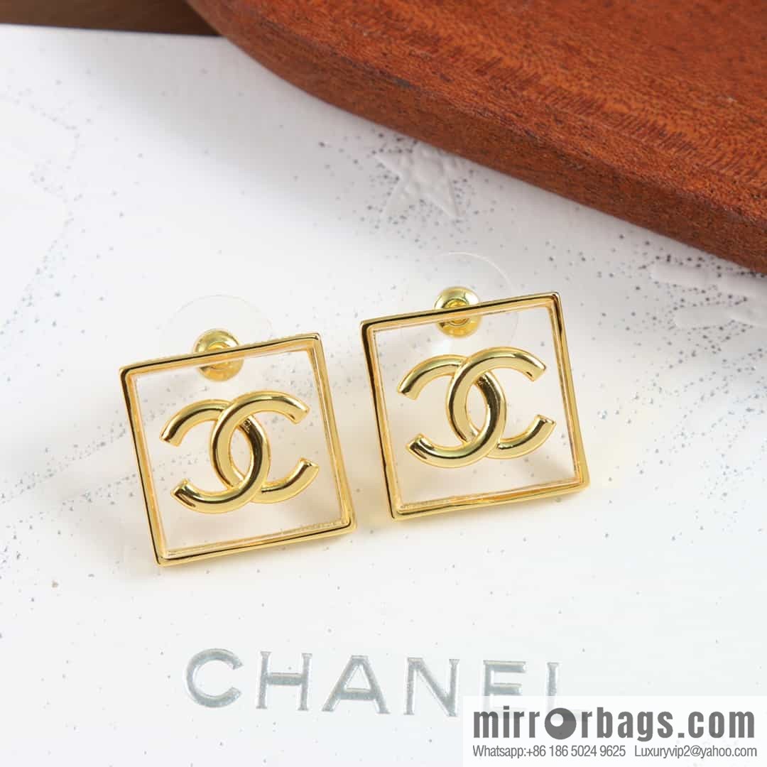 New ☑️ Chanel Double C Square Acrylic Gold Necklace Necklace