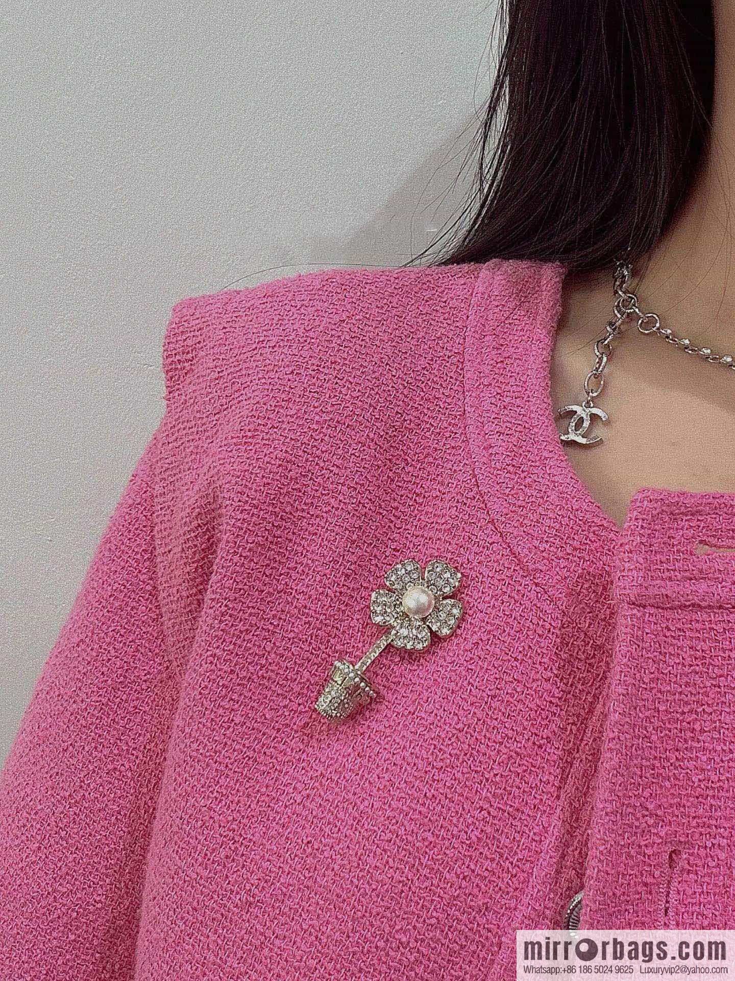 New ☑️ Chanel double c full diamond flower pot brooch