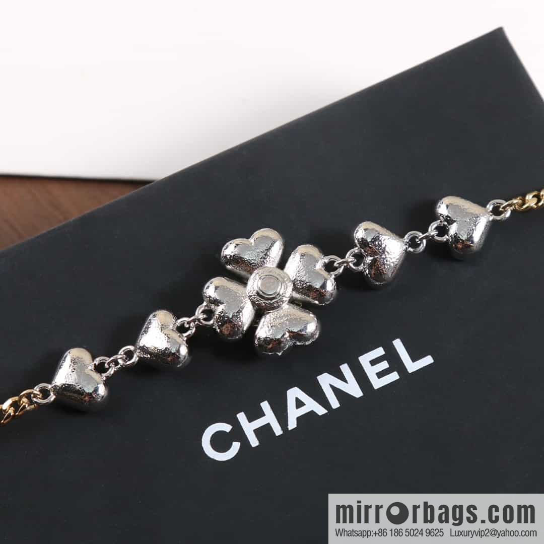 New ☑️ Chanel double c full diamond peach heart love necklace