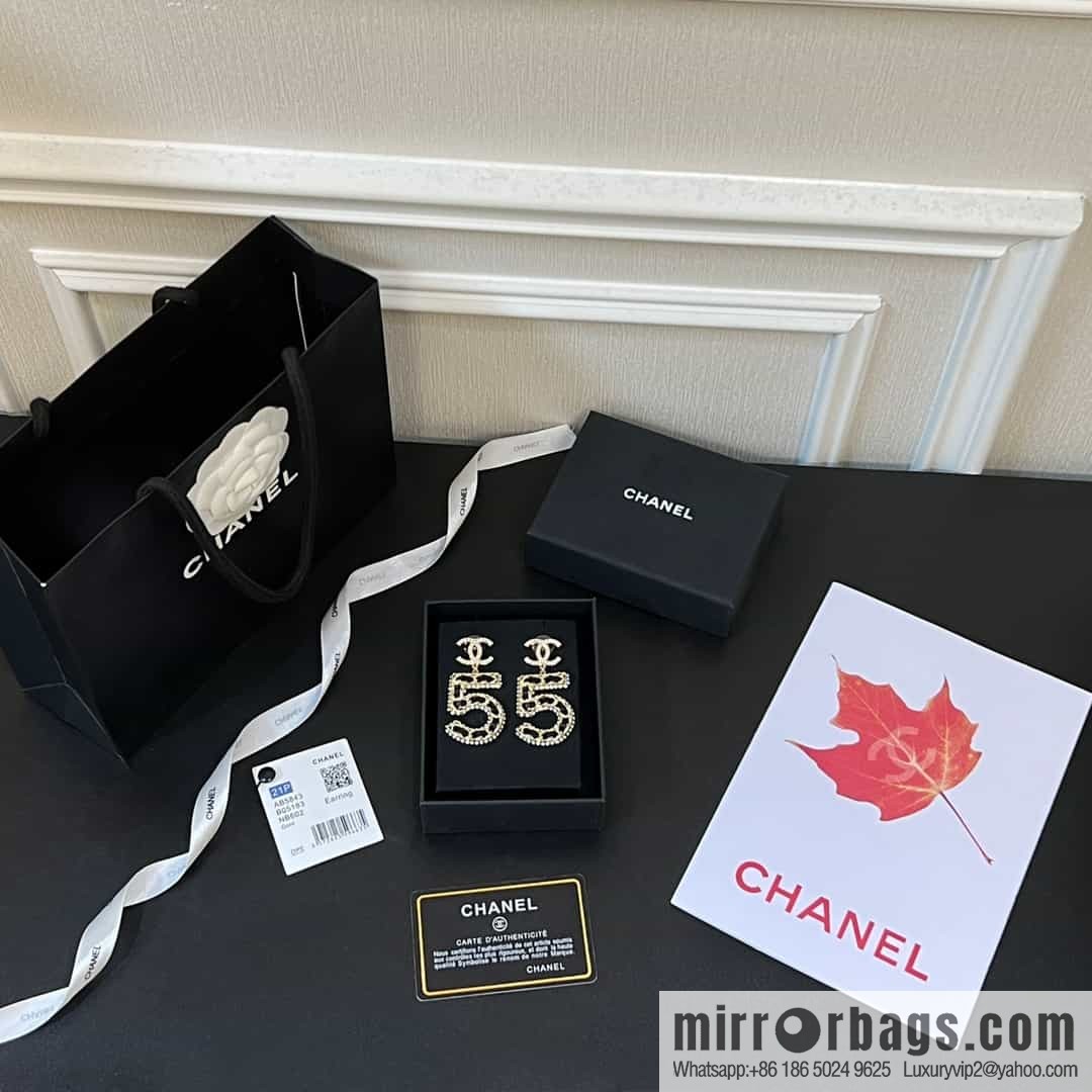 New ☑️ Chanel c2 double c No. 5 black leather rope earrings