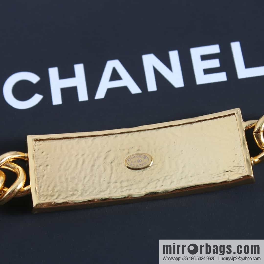 New ☑️ Chanel Double C Black Stripe Leather Necklace Necklace