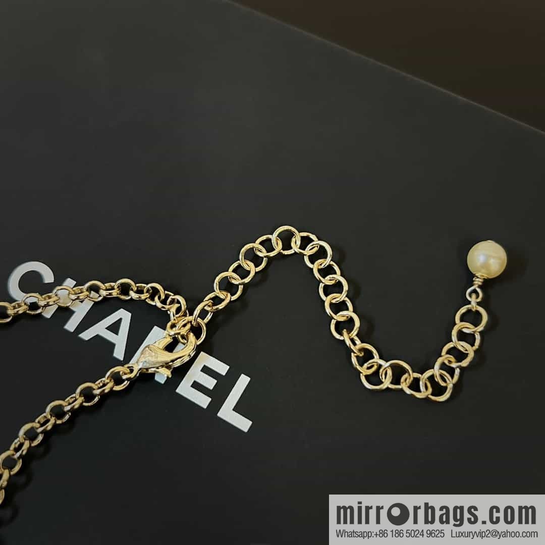 New ☑️ Chanel double c pearl gradual change pink diamond necklace sweater chain