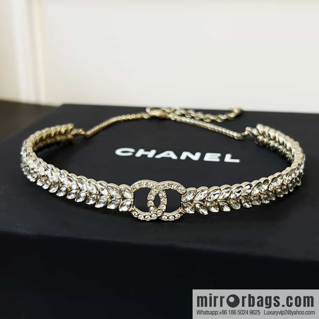 New ☑️ Chanel double c horse eye drill full diamond collar necklace