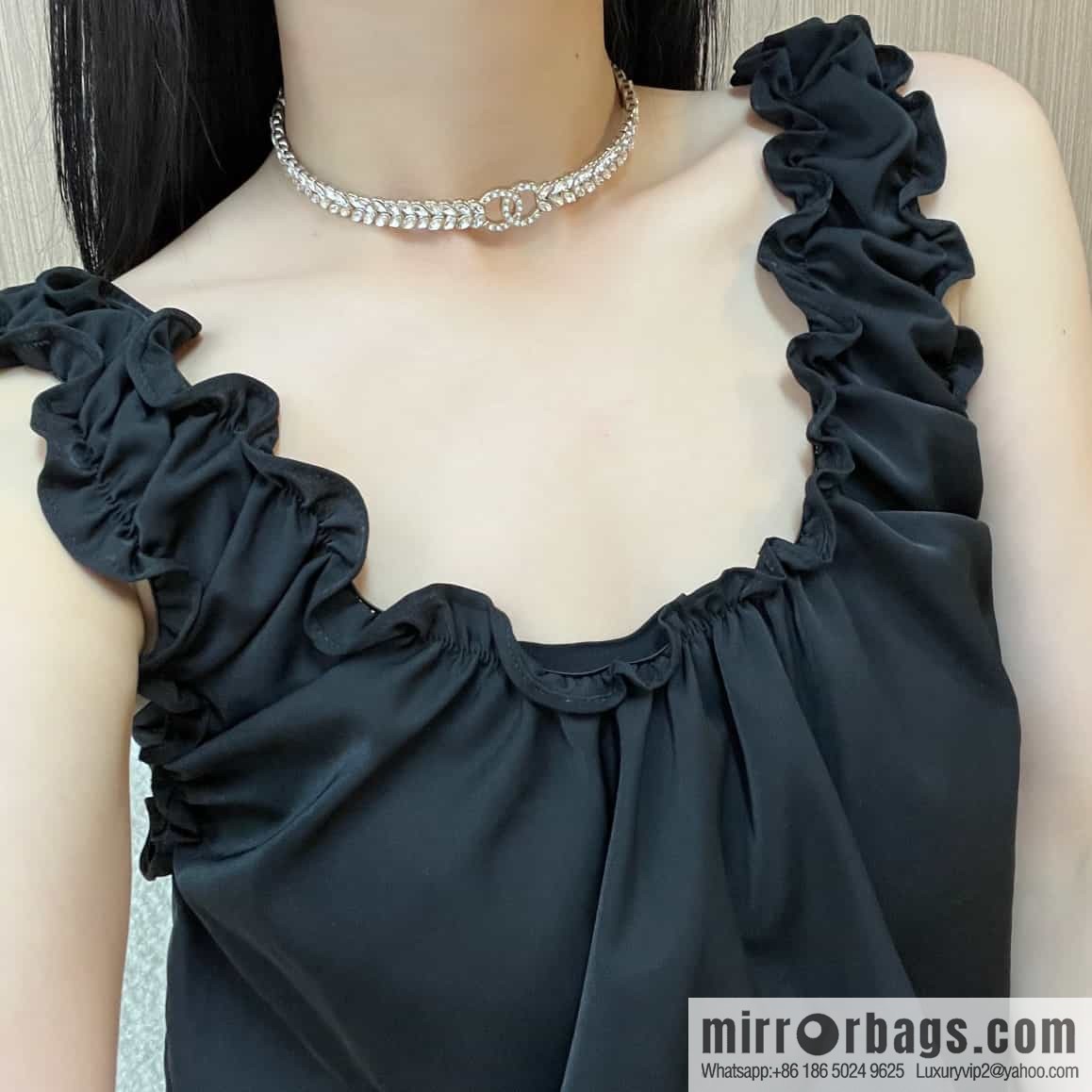 New ☑️ Chanel double c horse eye drill full diamond collar necklace
