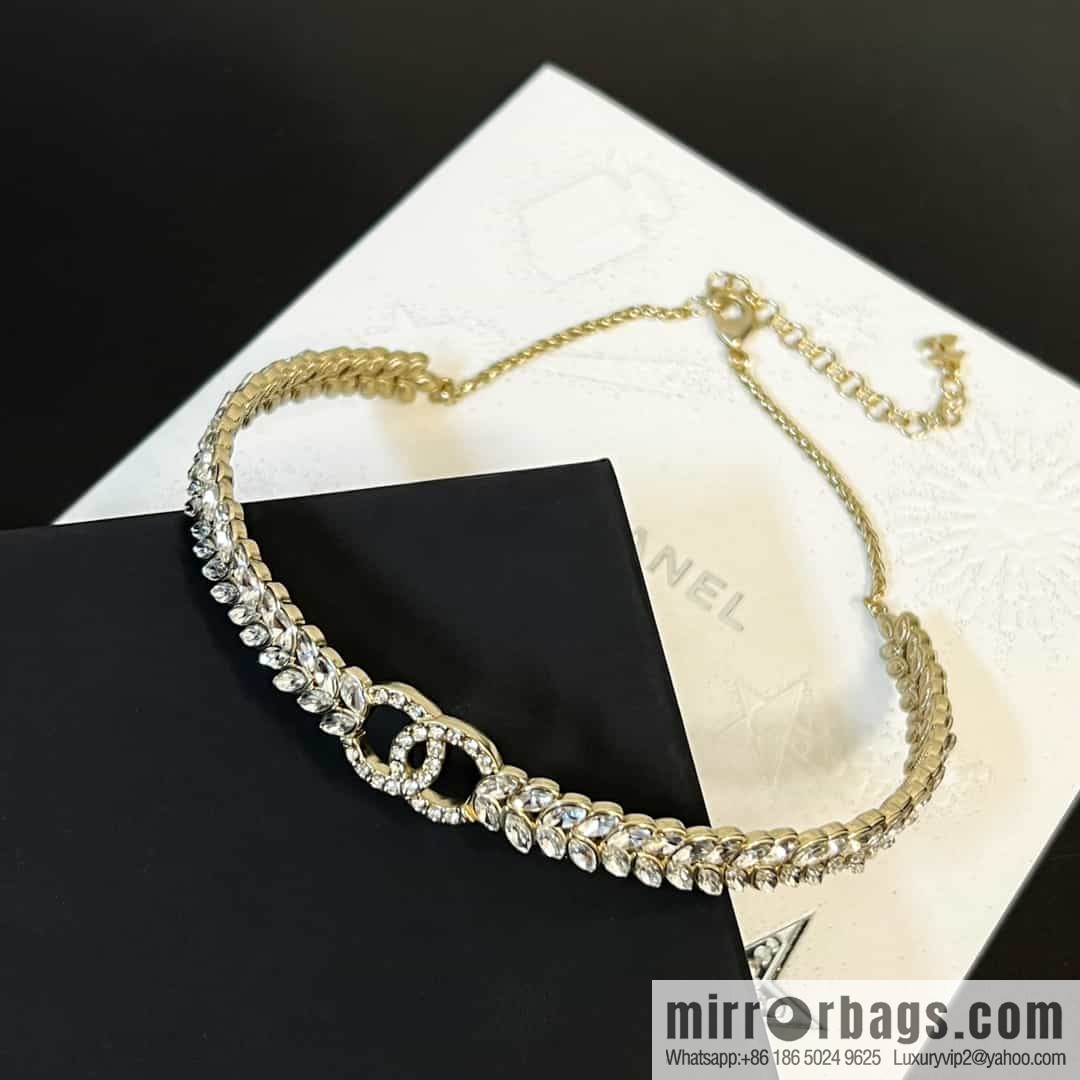 New ☑️ Chanel double c horse eye drill full diamond collar necklace