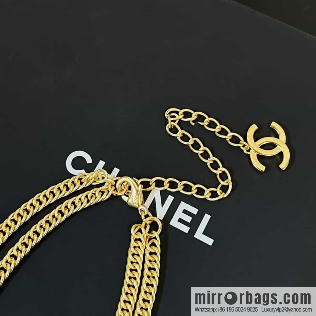 New ☑️ Chanel black leather double belt belt chain