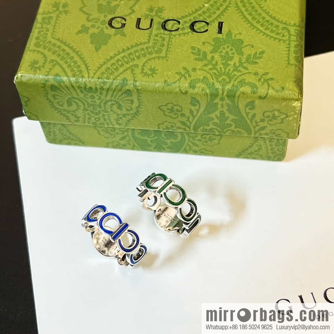 New Gucci Gucci letter double G enamel drip ring