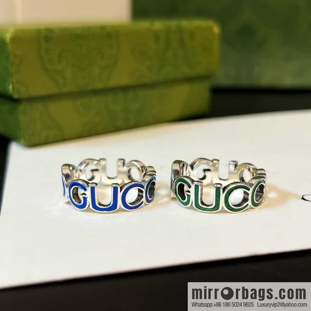 New Gucci Gucci letter double G enamel drip ring