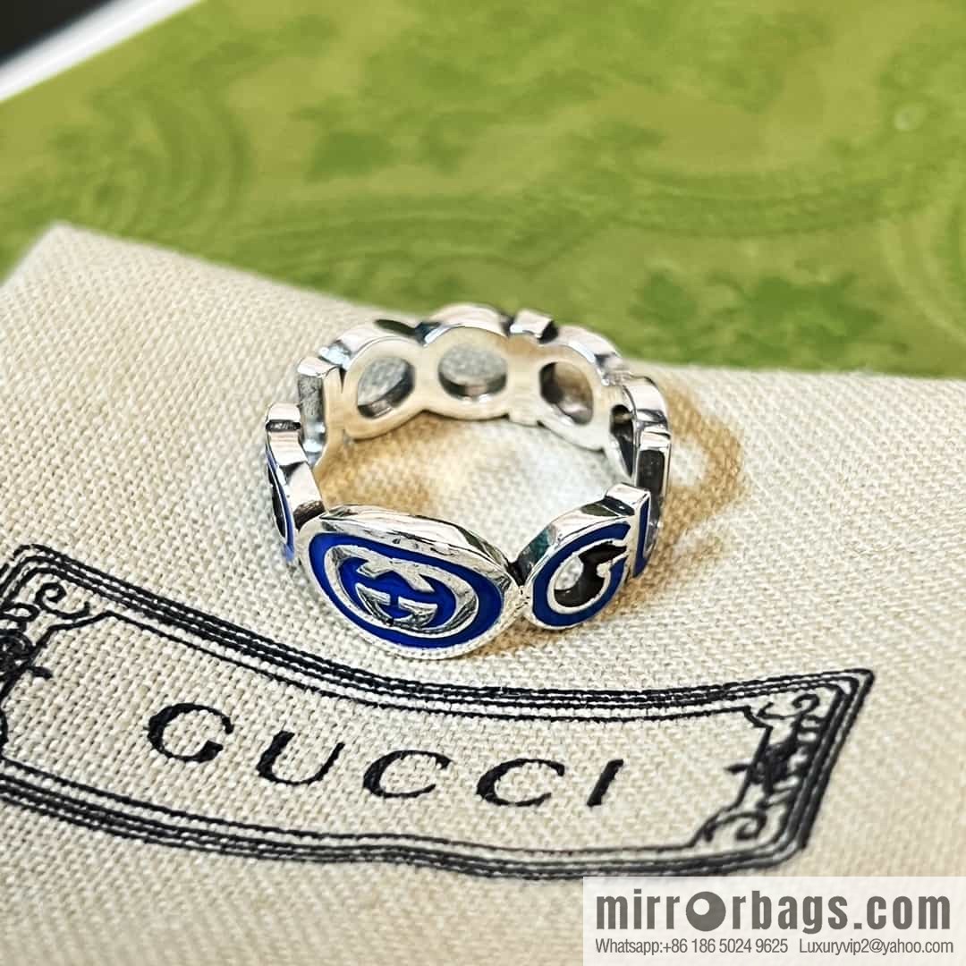 New Gucci Gucci letter double G enamel drip ring