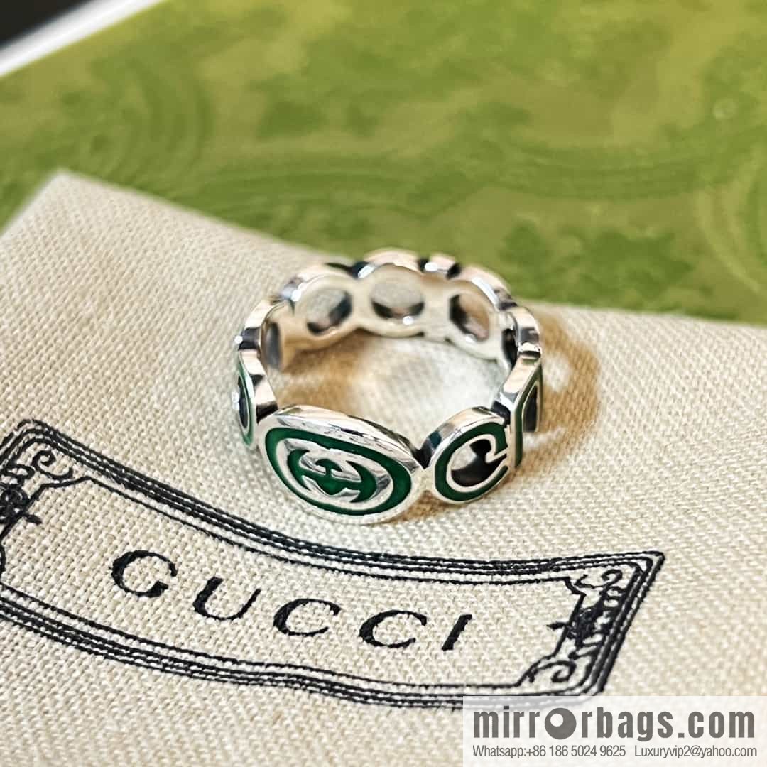 New Gucci Gucci letter double G enamel drip ring