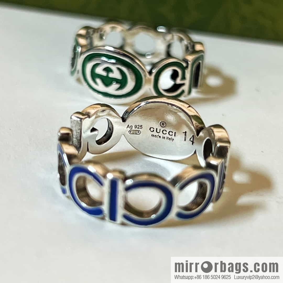New Gucci Gucci letter double G enamel drip ring