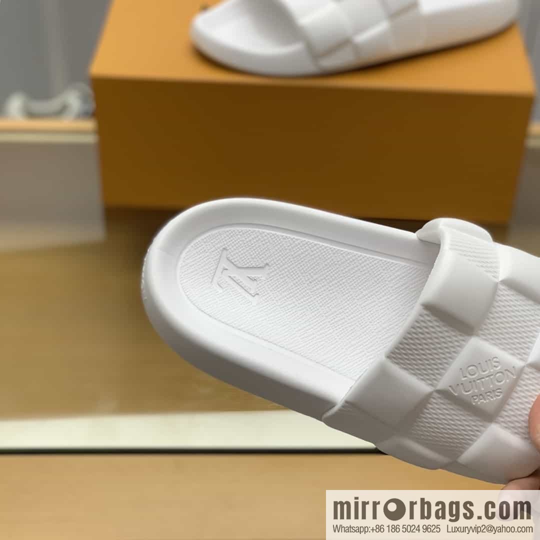 LV/Louis Vuitton features classic monogram printed His & Hers sandals