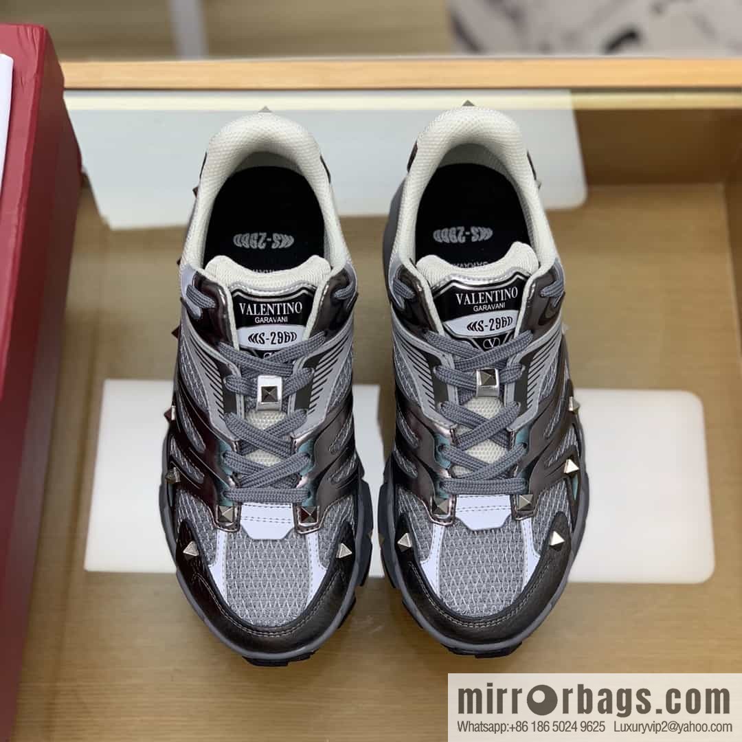 Valentino men's low-top sneakers with calfskin patchwork fabric