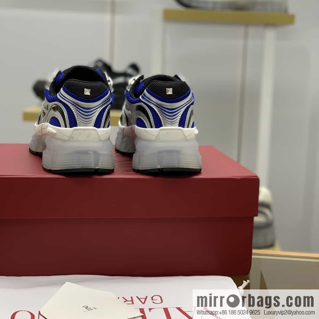 Valentino men's low-top sneakers with calfskin patchwork fabric