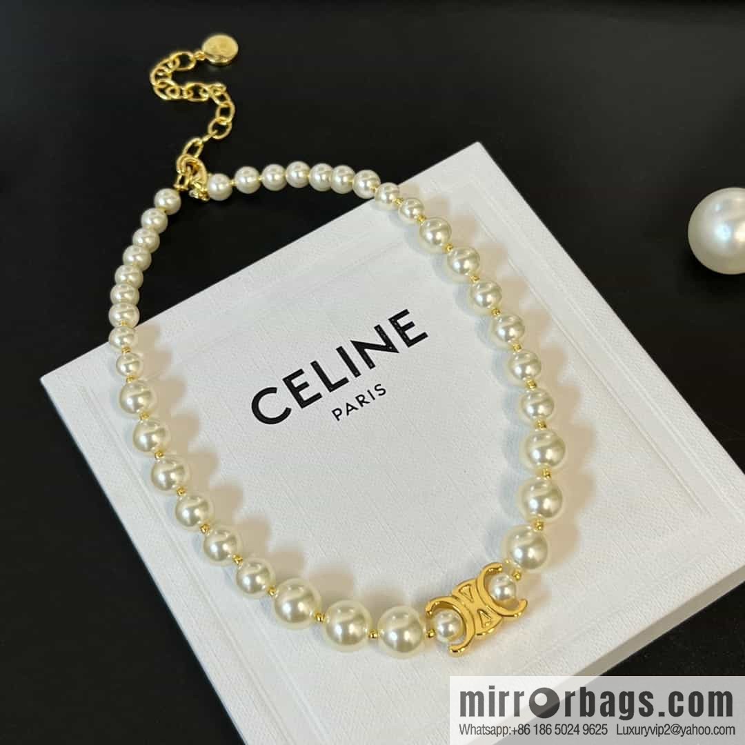 New ☑️ Celine Arc de Triomphe Pearl Necklace Necklace