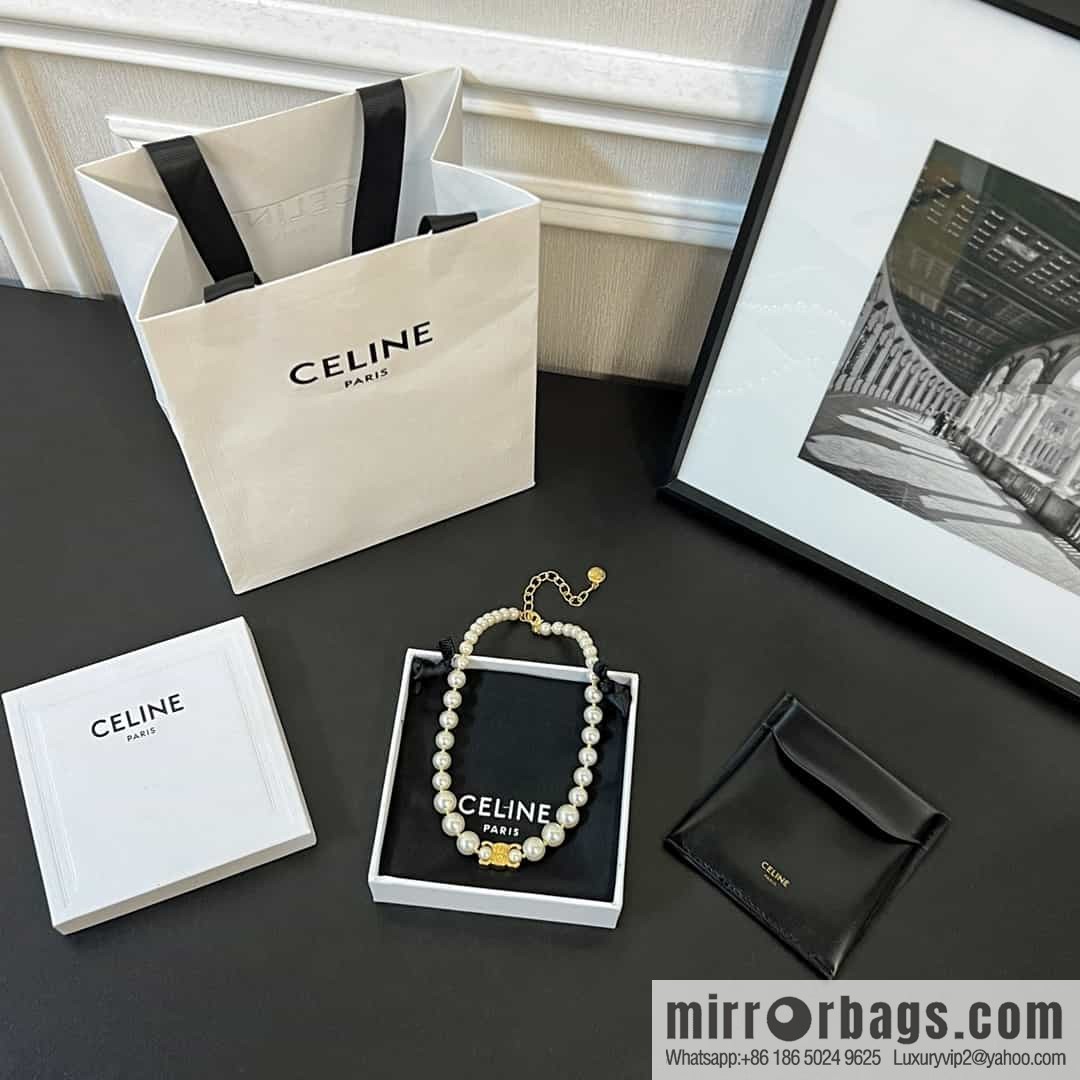 New ☑️ Celine Arc de Triomphe Pearl Necklace Necklace