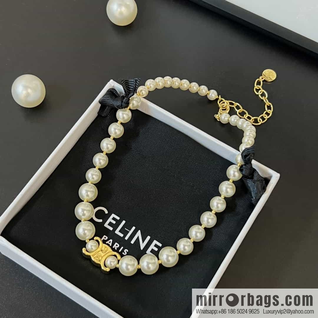 New ☑️ Celine Arc de Triomphe Pearl Necklace Necklace