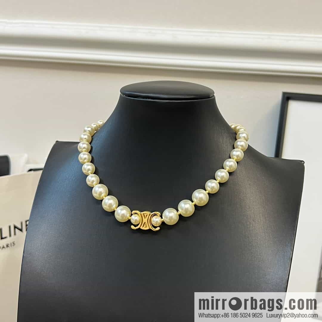 New ☑️ Celine Arc de Triomphe Pearl Necklace Necklace
