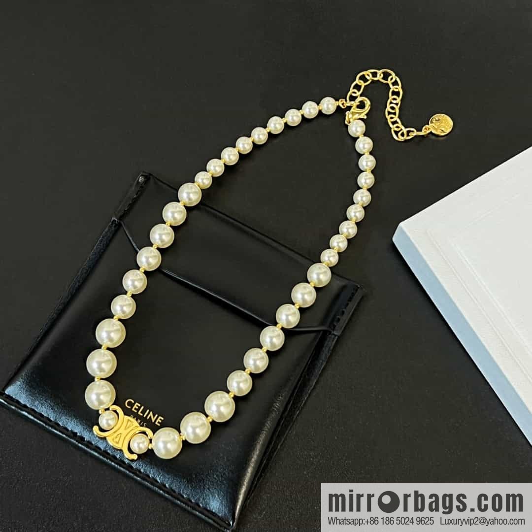New ☑️ Celine Arc de Triomphe Pearl Necklace Necklace