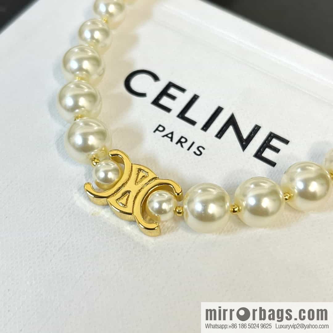 New ☑️ Celine Arc de Triomphe Pearl Necklace Necklace