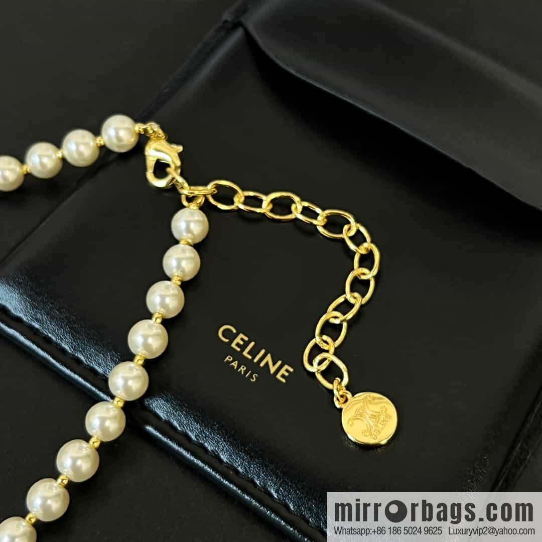 New ☑️ Celine Arc de Triomphe Pearl Necklace Necklace