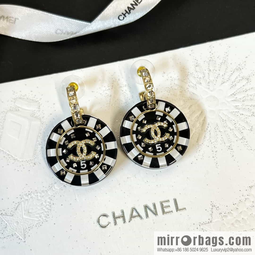 New ☑️ Chanel c2 double c round stud earrings