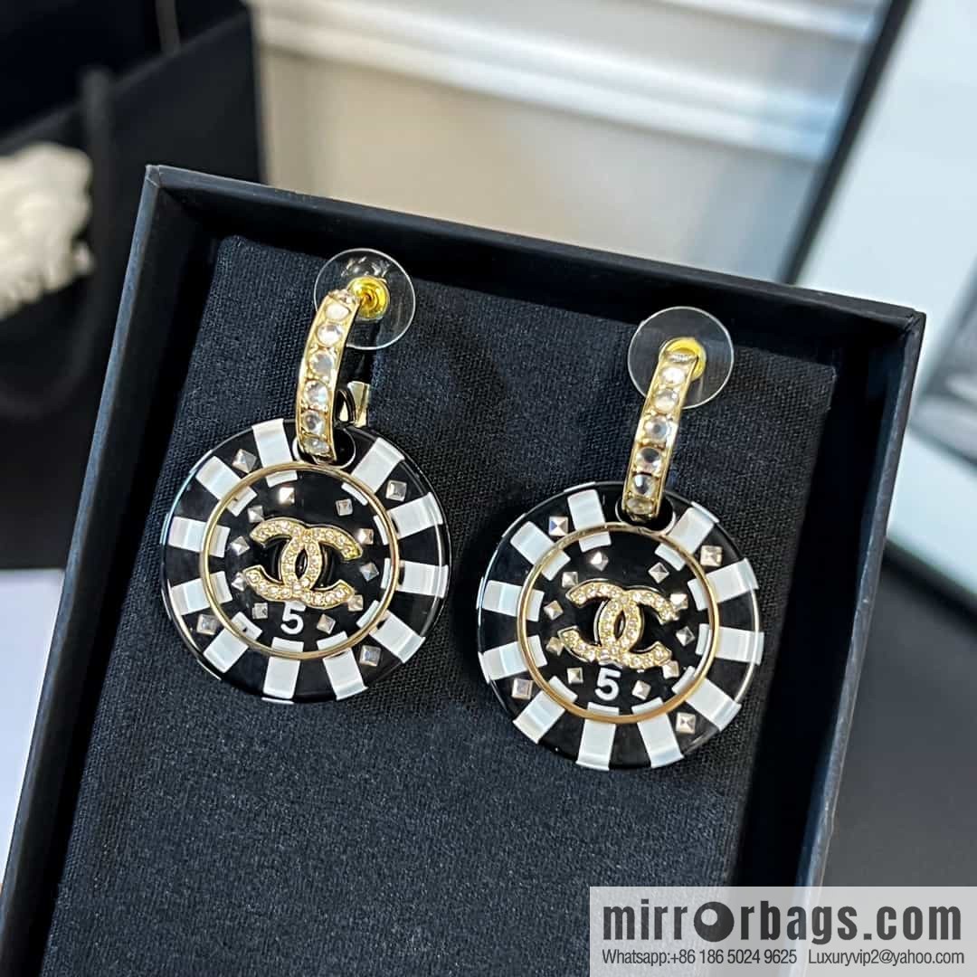 New ☑️ Chanel c2 double c round stud earrings