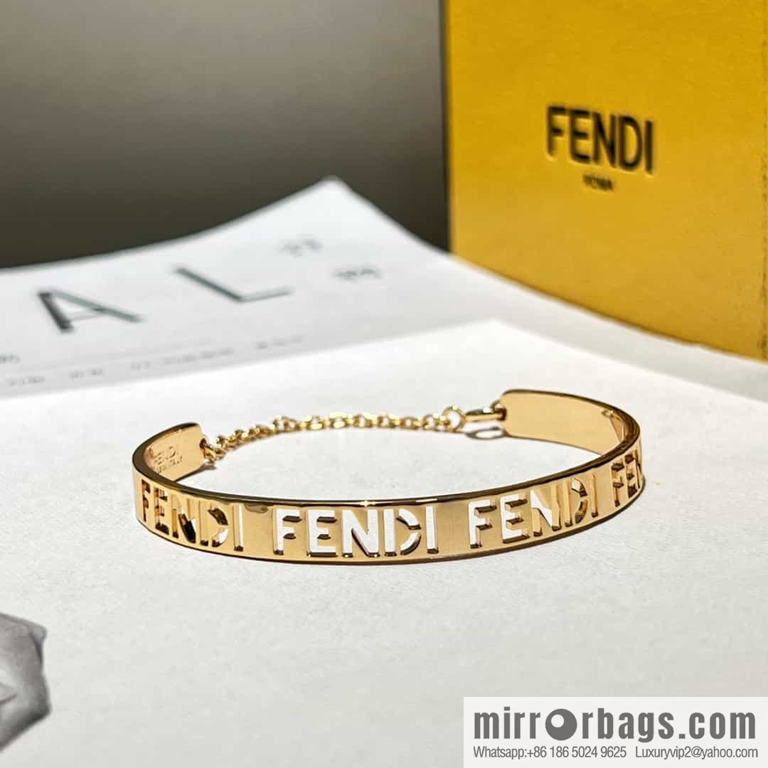 New FENDI Fendi Hollow/Full Diamond Letter Bracelet Bracelet