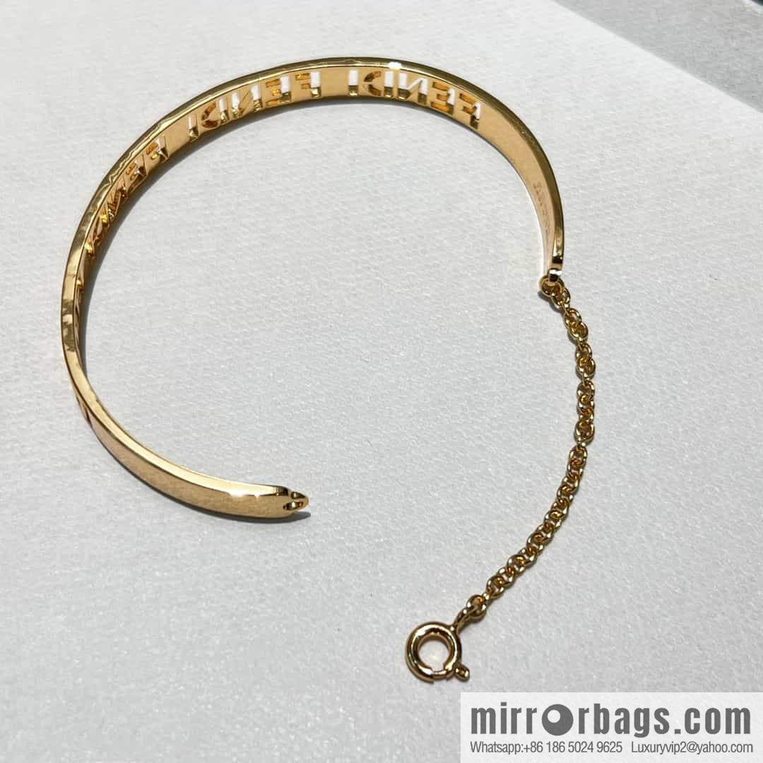 New FENDI Fendi Hollow/Full Diamond Letter Bracelet Bracelet