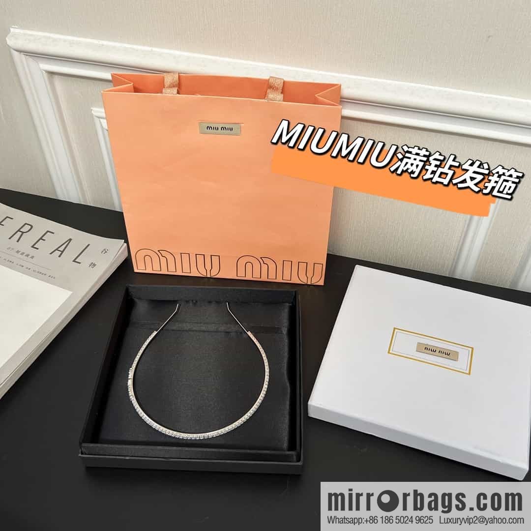 MIU MIU Miu Full Diamond Headband