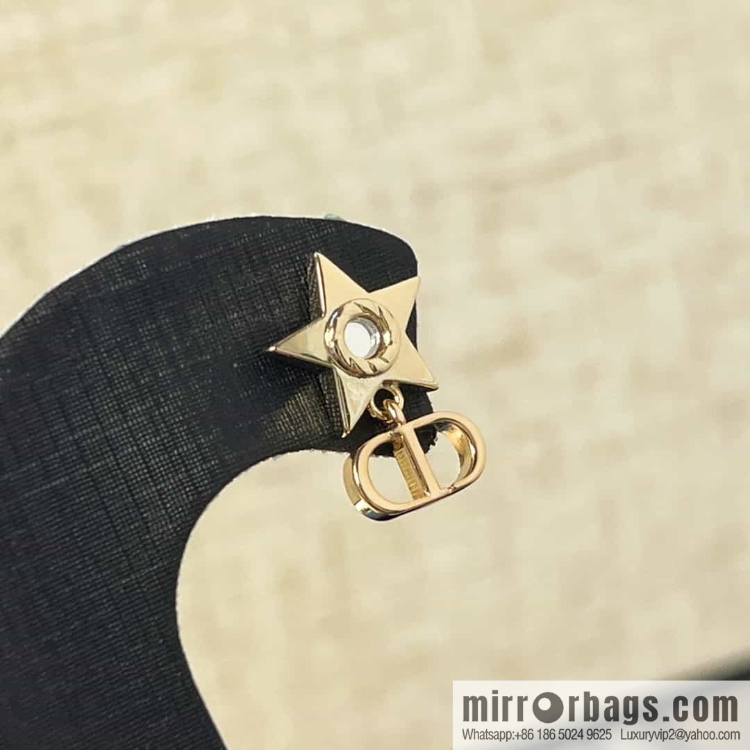 New ☑️ DIOR Asymmetrical Pentagram Pearl CD Stud Earrings
