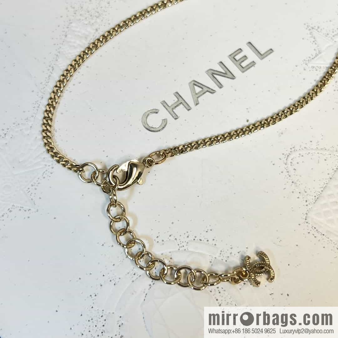 New ☑️ Chanel Double C Square Black Leather Necklace