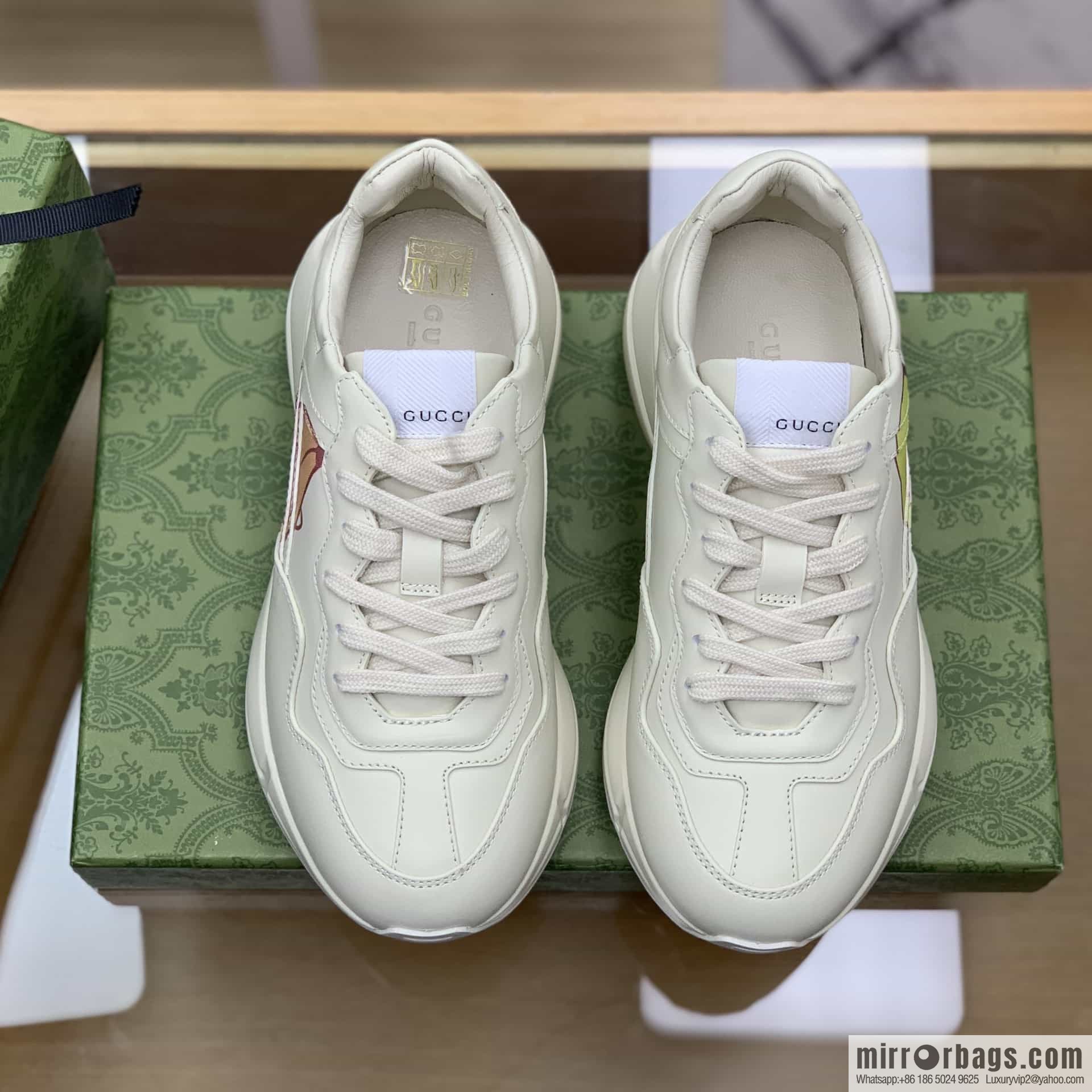 Gucci Gucci [New G Replica Luxury Handbag High Version] Unisex Vintage sneakers