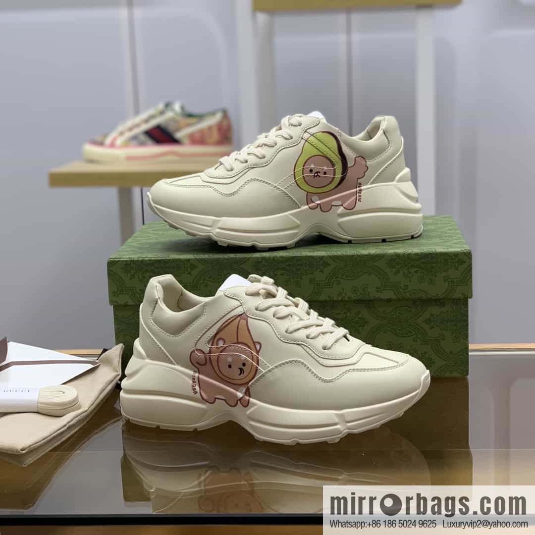 Gucci Gucci [New G Replica Luxury Handbag High Version] Unisex Vintage sneakers