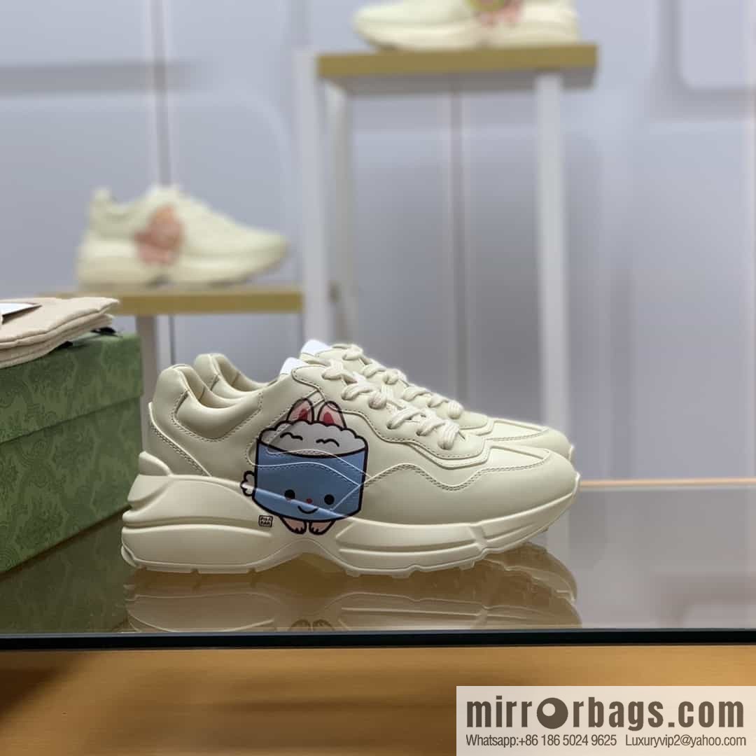 Gucci Gucci [New G Replica Luxury Handbag High Version] Unisex Vintage sneakers
