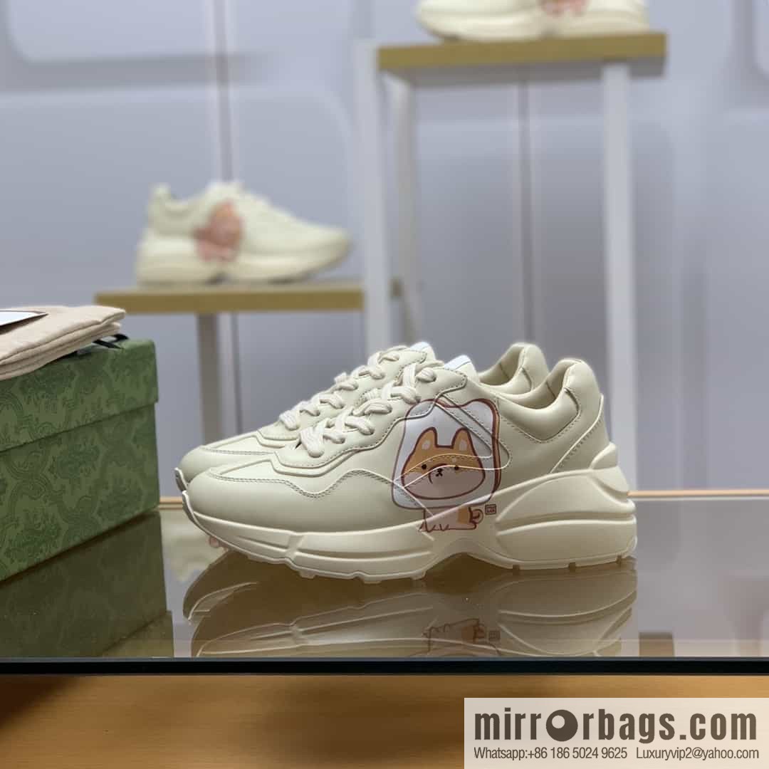 Gucci Gucci [New G Replica Luxury Handbag High Version] Unisex Vintage sneakers