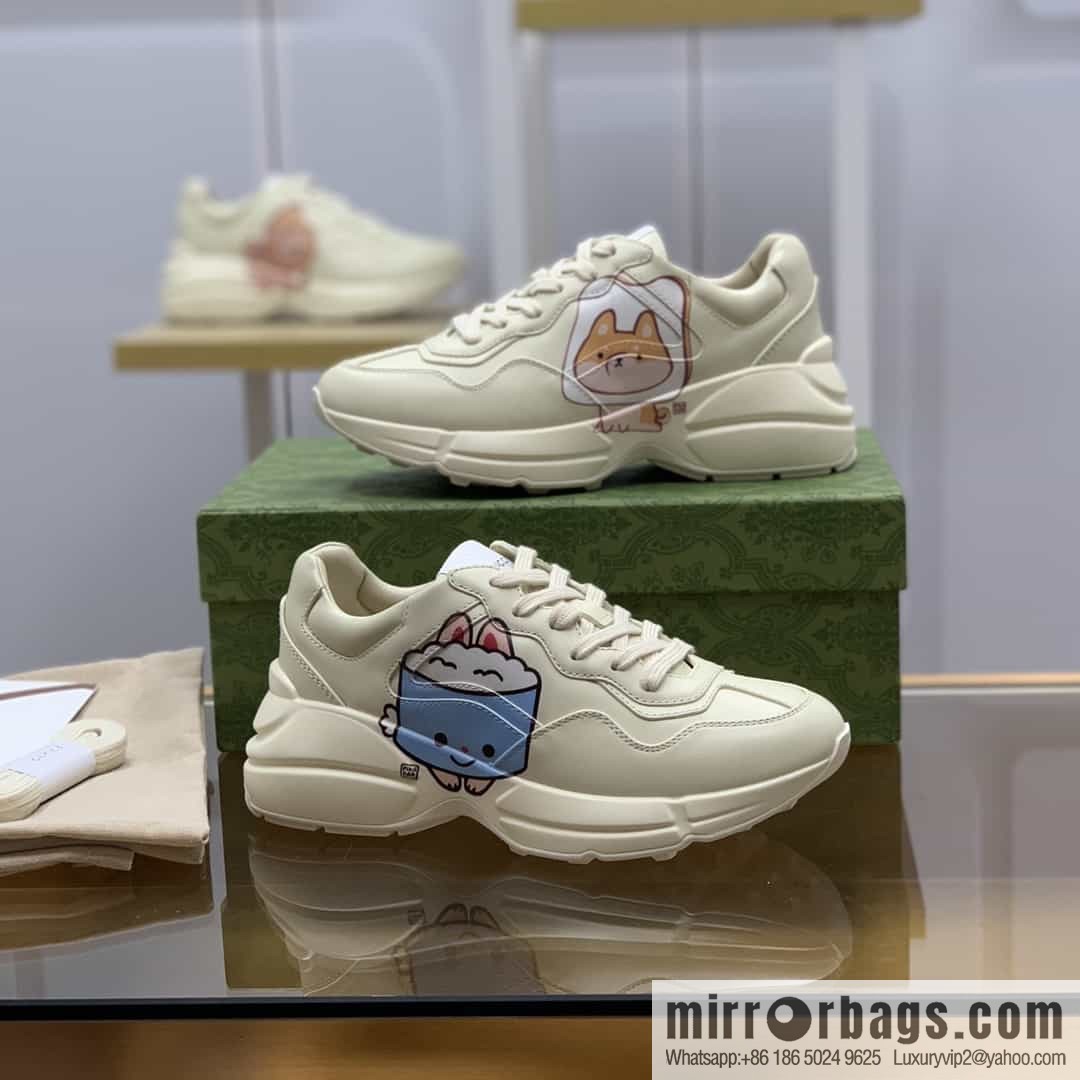 Gucci Gucci [New G Replica Luxury Handbag High Version] Unisex Vintage sneakers