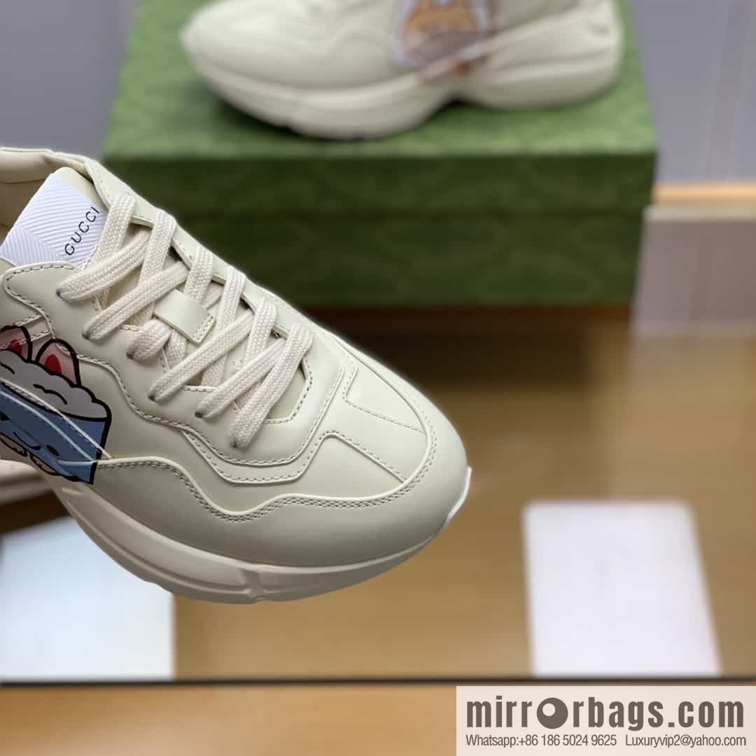 Gucci Gucci [New G Replica Luxury Handbag High Version] Unisex Vintage sneakers