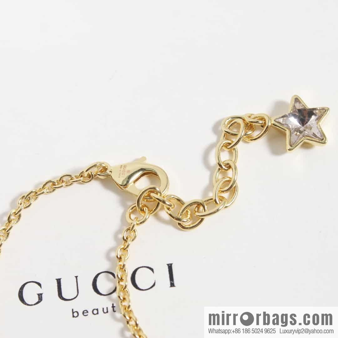 New Gucci Gucci fringed letter star pentagram necklace