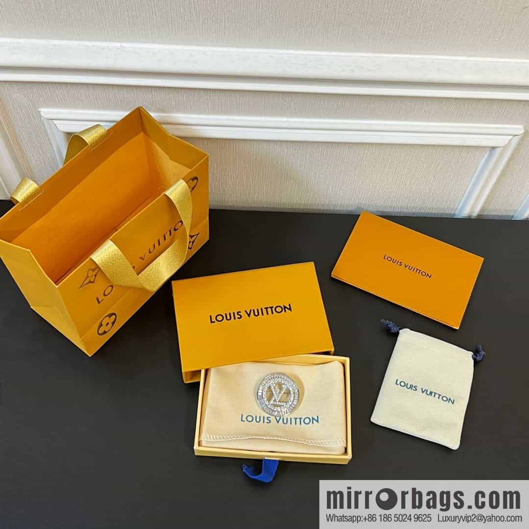 Louis Vuitton Medieval Full Diamond LV Letter Brooch